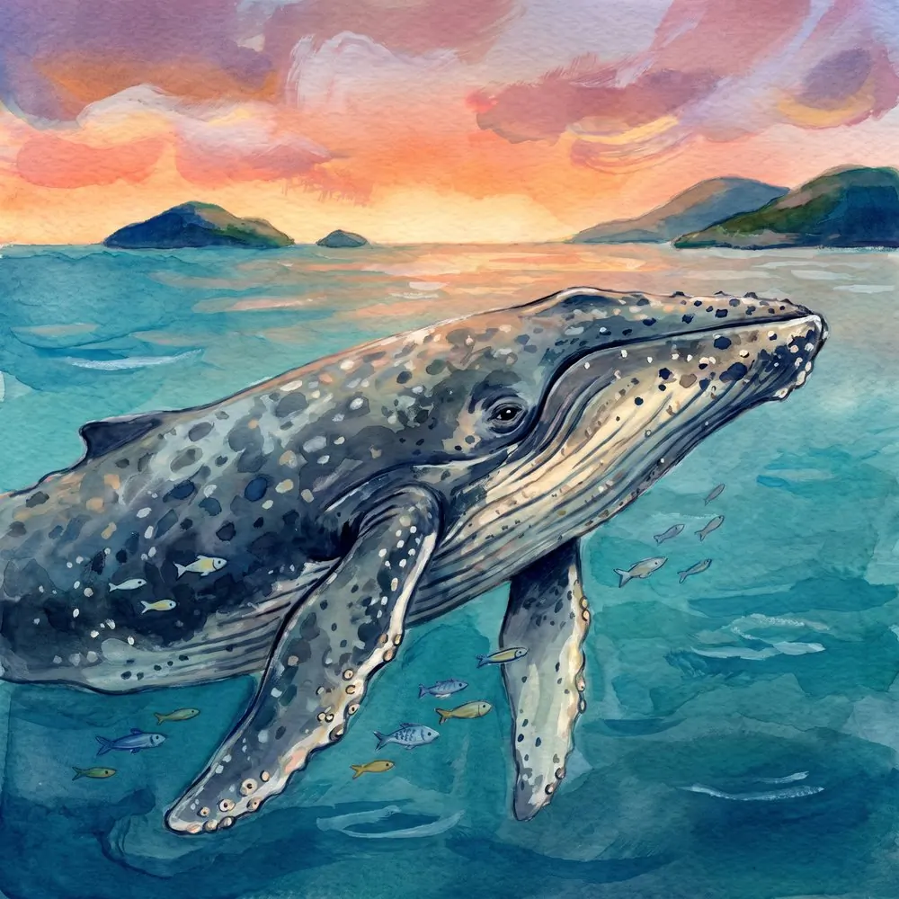 Guide Whales, illustration from the Equandia bestiary