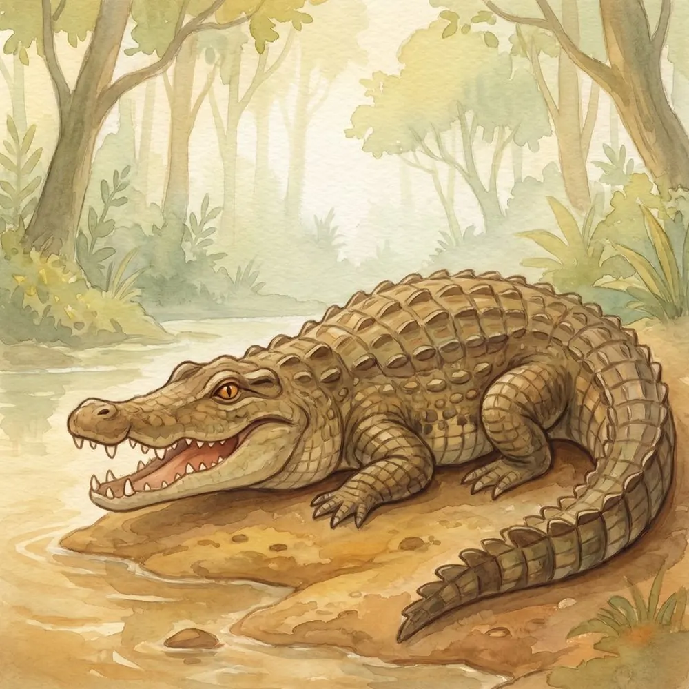 Ancestral Crocodile, illustration from the Equandia bestiary