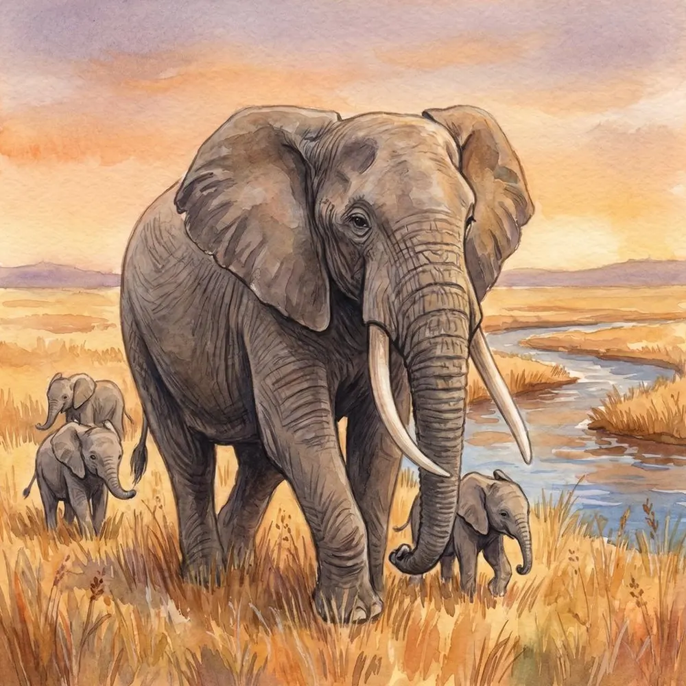 Memory Elephants, illustration from the Equandia bestiary