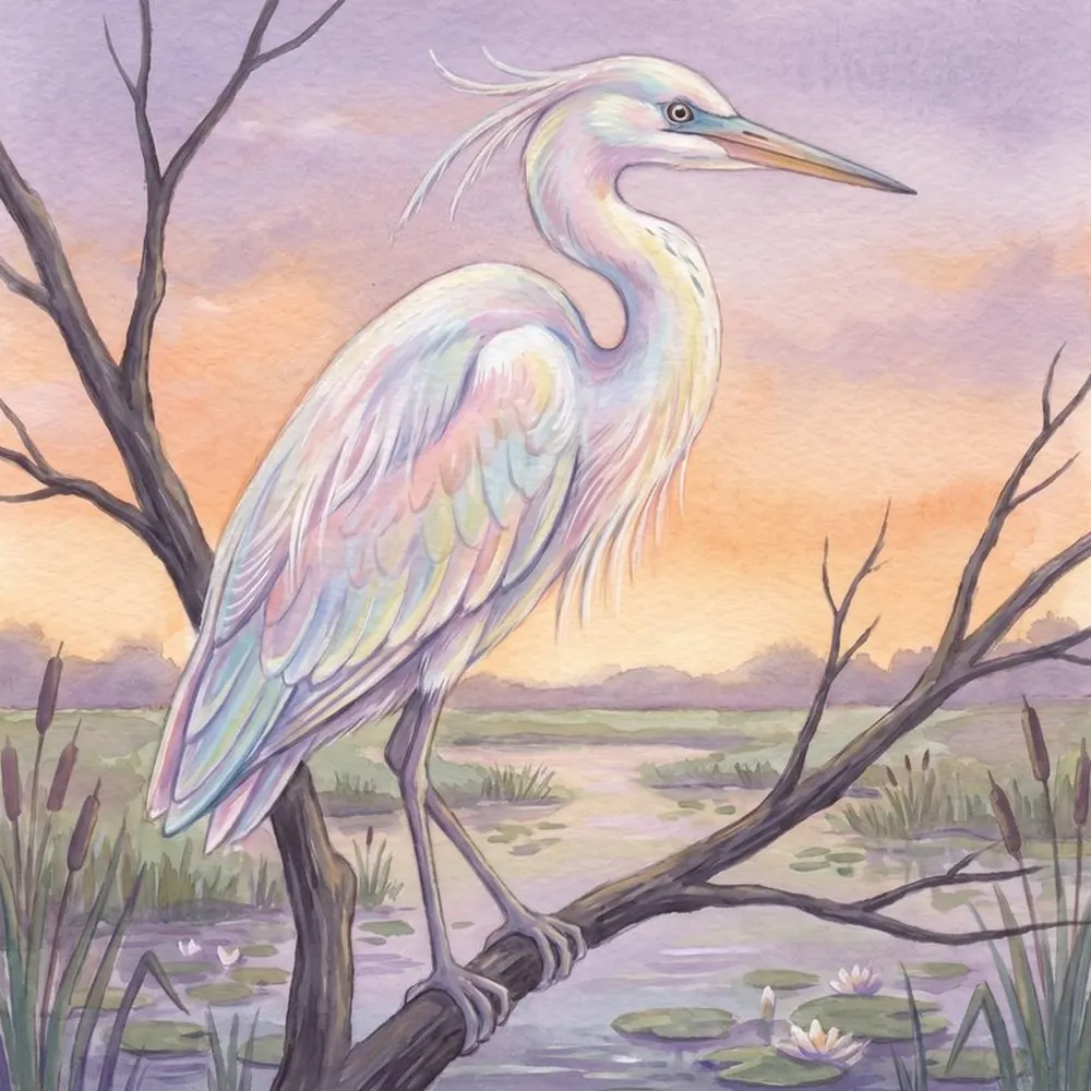 Messenger Heron, illustration from the Equandia bestiary