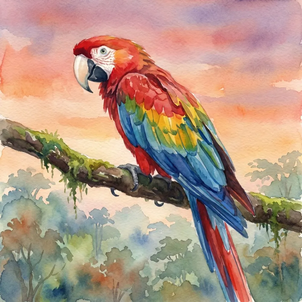 Sentinel Macaws, illustration from the Equandia bestiary