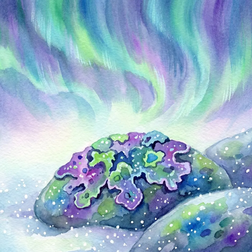 Aurora Lichen, illustration from the Equandia bestiary