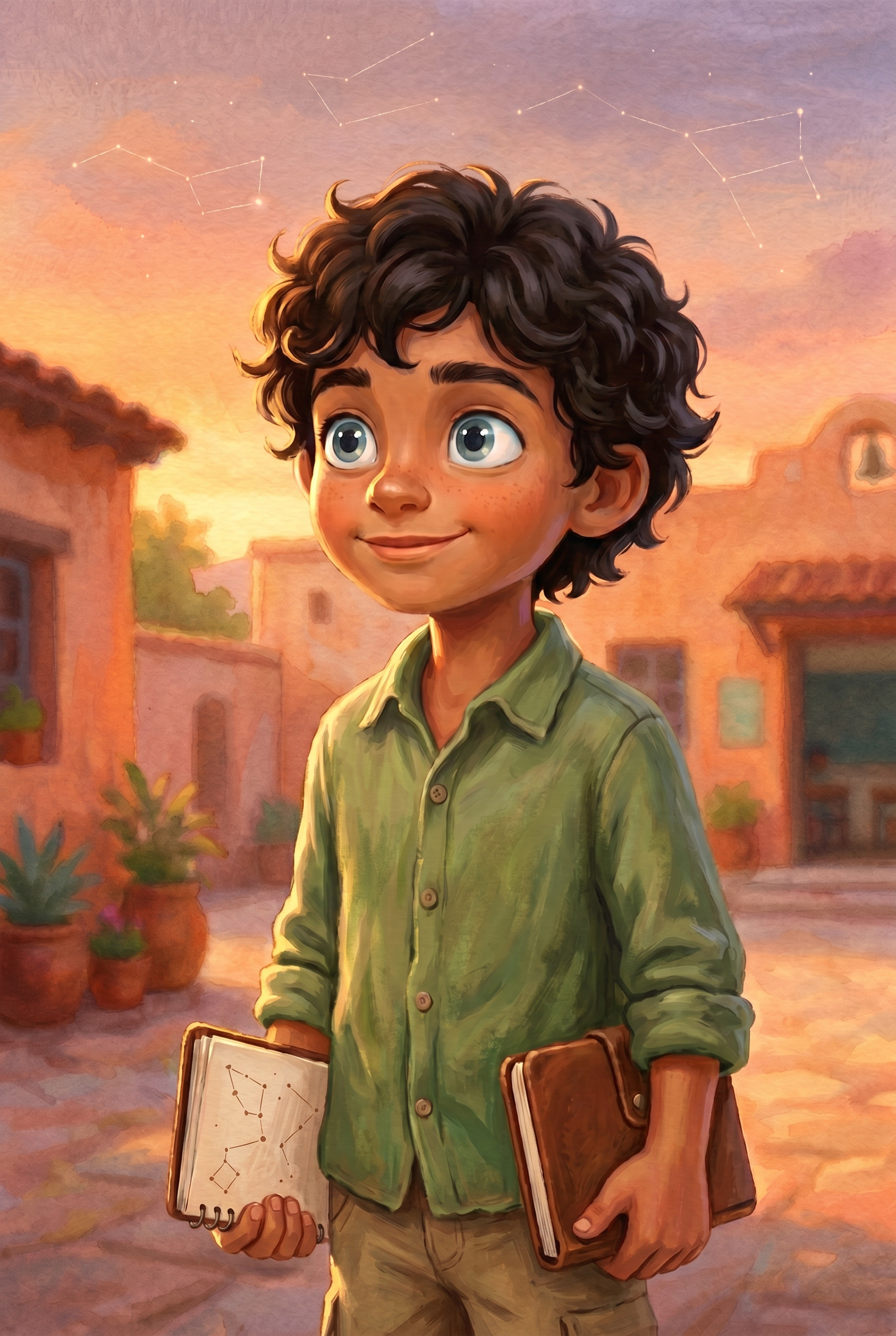 Mateo, compañero de clase de Luna, retrato